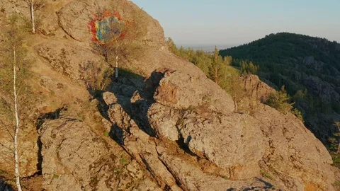 Aerial shot of the rocks. Stock Footage 112922116