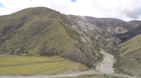Aerial shot of a rugged mountain Stock Footage 34251911