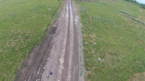 Aerial shot of runner Stock Footage 44889338
