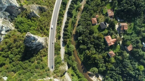 Aerial Shot Of Rural Settlement Stock Footage 95088853