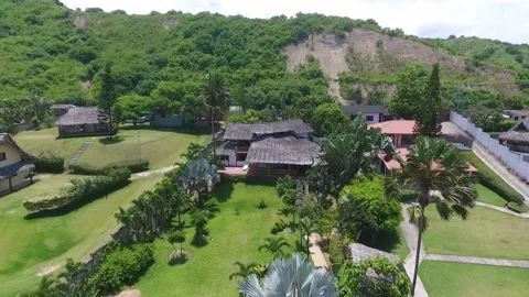 Aerial shot from a rustic house Stock Footage 145154312
