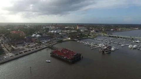 Aerial shot of Saint Augustine, Florida Stock Footage 79799830