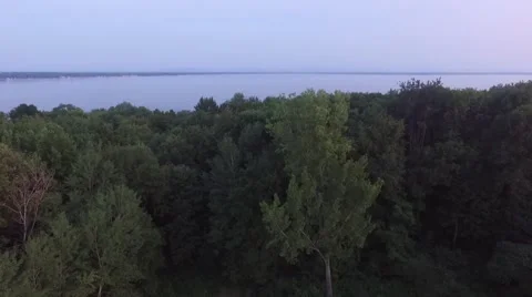 Aerial shot of Sands Point Preserve in NY, property boundry flyover Stock Footage