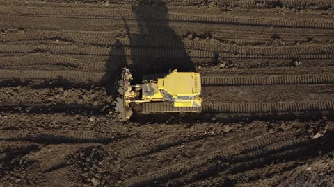 Aerial shot of the scraper machine Stock-Footage 152024582