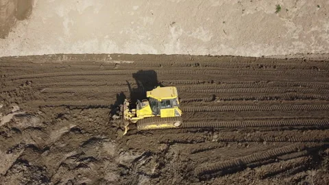 Aerial shot of the scraper machine Vídeos de archivo 152035545