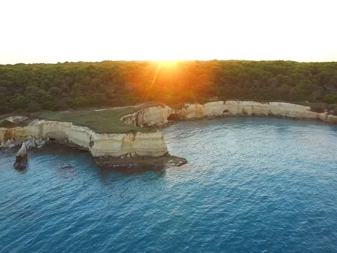 Aerial shot of the sea Stock Footage