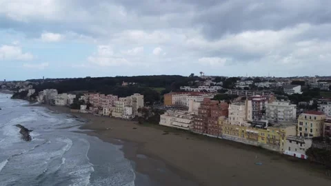 Aerial Shot Of Seaside Stock Footage 219477608