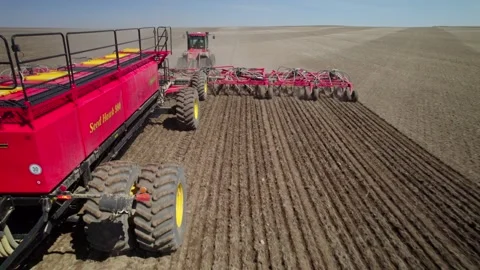 Aerial Shot of a Seeder Stock Footage 277780598