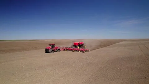 Aerial Shot of a Seeder Stock Footage 277780599