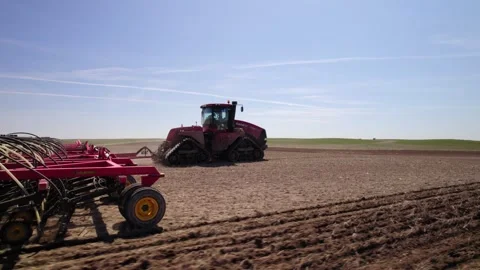 Aerial Shot of a Seeder Stock Footage 277780657