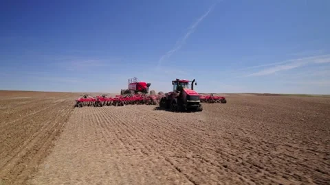 Aerial Shot of a Seeder Stock Footage 277780694