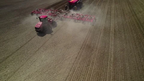 Aerial Shot of a Seeder Stock Footage 277780701