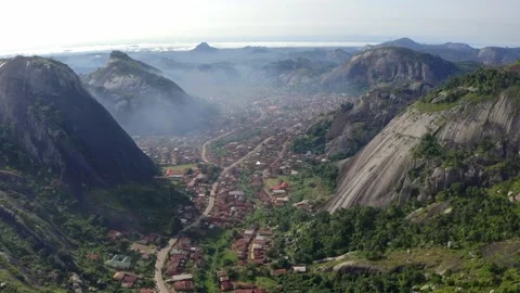 Aerial Shot Showing Idanre Town and Hills Stock Footage