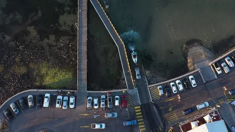 Aerial Shot -Slow push look drown over pier Stock Footage