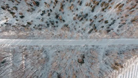 Aerial shot of the snow Video stock 270449846