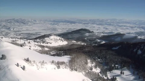 Aerial shot of snowy mountains Stock Footage