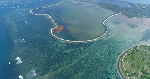 Aerial shot of the southern part of Serangan island Stock Footage