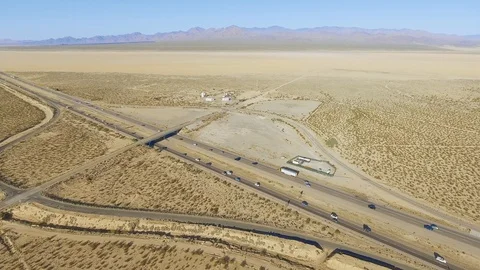 Aerial shot of stateline area between California and Nevada Stock Footage 89816604