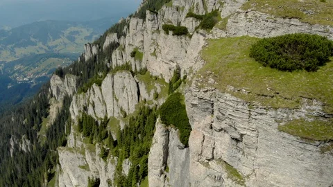 Aerial shot of steep cliffs 4K Stock Footage 95160772