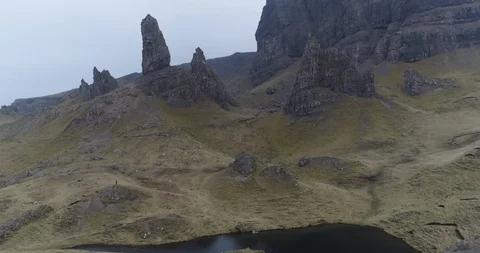 Aerial shot of Storr Stock Footage 108256358