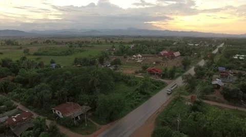 Aerial shot of sunset Stock Footage 68350604