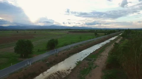 Aerial shot of sunset Video stock 68350884