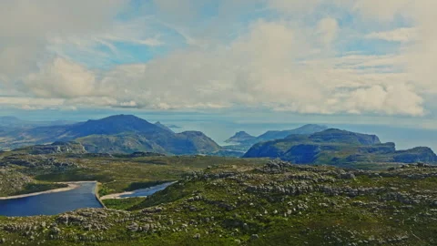 Aerial shot in Table Mountain Stock Footage 283495732