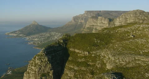 Aerial shot of Table Mountain Stock Footage 310543149
