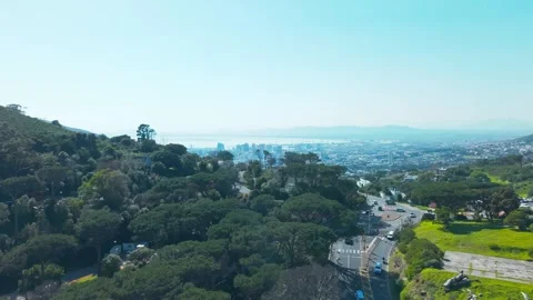 Aerial shot of Table Mountain Stock Footage 344002004