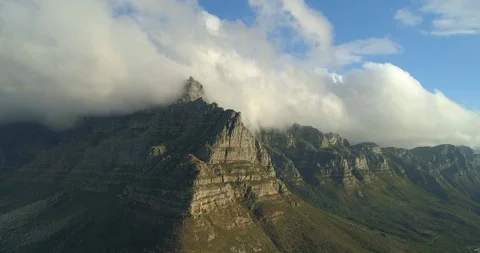 Aerial Shot of Table Mountain Table Cloth Cape Town Stock Footage 87328962