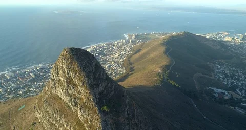 Aerial Shot of Table Mountain Table Cloth Cape Town Stock Footage 91205928