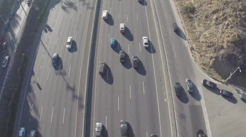 Aerial Shot of Traffic on 101 Freeway Stock Footage 41757774