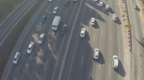 Aerial Shot of Traffic on 101 Freeway Stock Footage 41760907