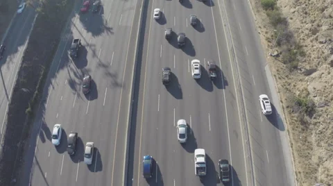 Aerial Shot of Traffic on 101 Freeway Stock Footage 49700746
