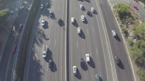 Aerial Shot of Traffic on 101 Freeway Stock Footage 49700771