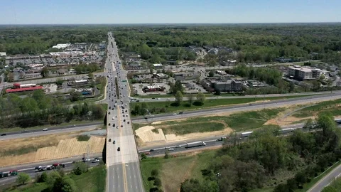 Aerial shot of traffic on high way Stock Footage 106944877