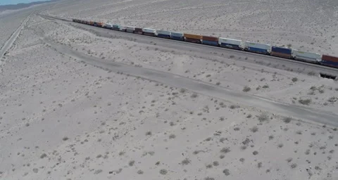 Aerial shot of a train Stock Footage 58461232