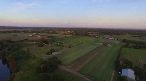 Aerial Shot Of Turf Farm Irrigation Video stock 59585336