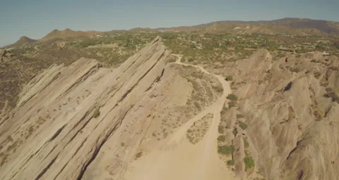 Aerial Shot of Vasquez Rocks Stock Footage 49762286