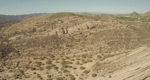Aerial Shot of Vasquez Rocks Stock Footage 49762388