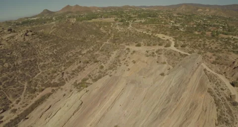 Aerial Shot of Vasquez Rocks Stock Footage 49762406