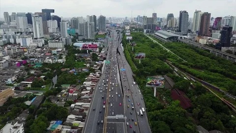 Aerial shot view from the drone on the road junction Vidéo 78018461
