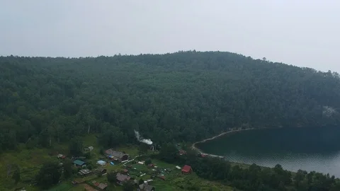 Aerial shot. The view from the drone on a train that travels on the Stock Footage 123793904