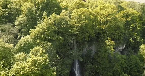 Aerial Shot at a Waterfall Stock Footage 76094800