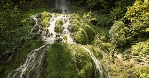 Aerial Shot at a Waterfall Stock Footage 76123922