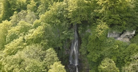 Aerial Shot at a Waterfall Stock Footage 76145142