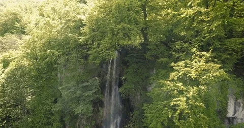Aerial Shot at a Waterfall Stock Footage 76147157