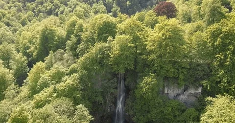 Aerial Shot at a Waterfall Stock Footage 76180132
