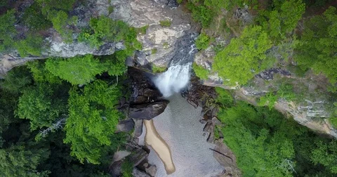 Aerial Shot of a waterfall Stock Footage 78713783
