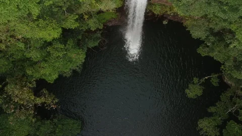 Aerial Shot of a Waterfall in the Forest Stock Footage